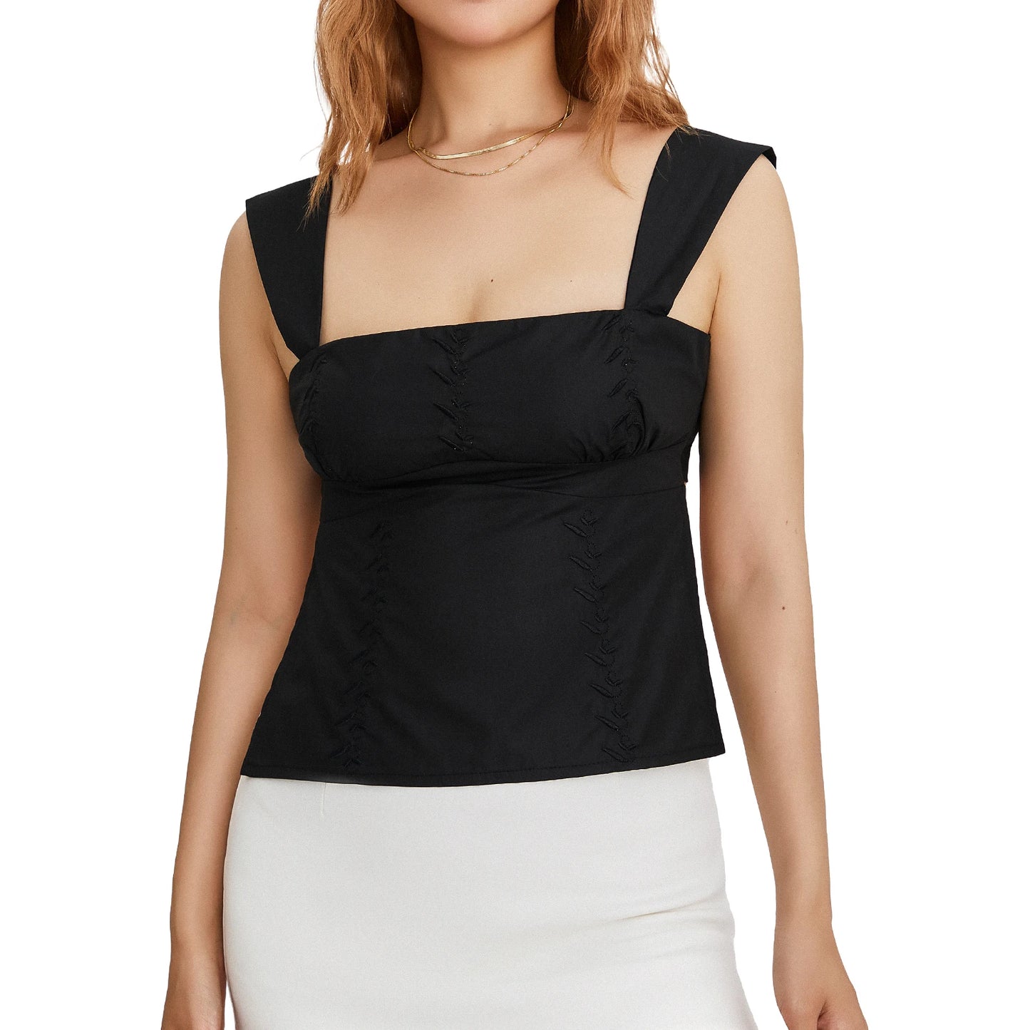 Women Camisole Sleeveless Backless Lacing Embroidery Summer Tops for Party Club