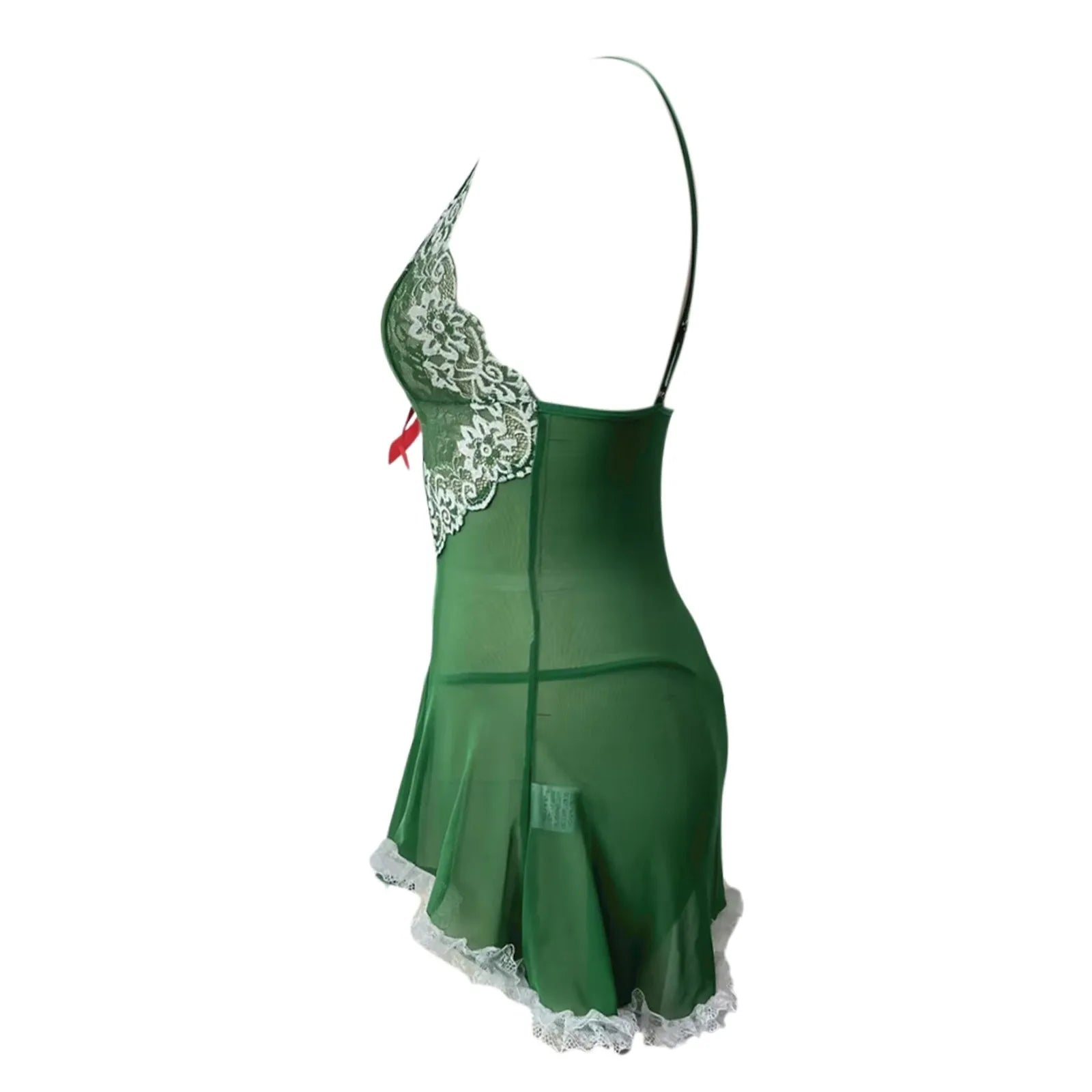 Christmas Deep V Neck Slip Dress Fun Pure Wind Dress Two Piece Set Women Lingerie Porno Costumes