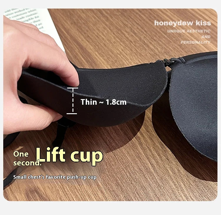 New Front Buckle Beautiful Back Underwear Women's Small Breasts Gathered Integrated Non-wired Breathable Non-marking Bra