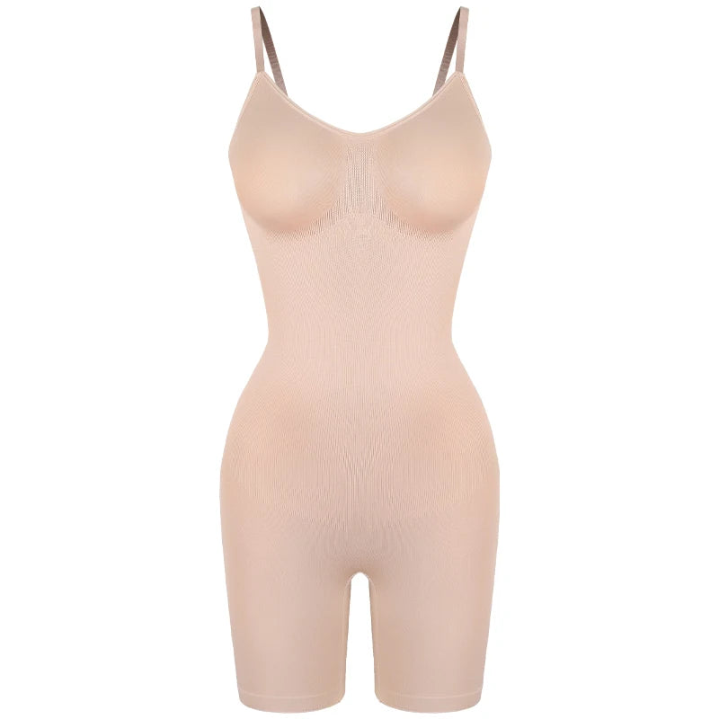 Seamless Tank Bodysuit Shapewear – Full-Body Slimming with Tummy Control, Anti-Chafing Shorts & Butt Lifter Waist Trainer