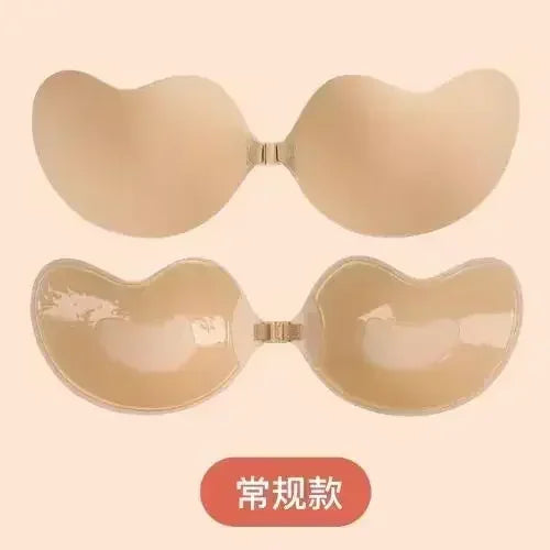 Invisible Push Up Bra for Women Backless Strapless Bra Seamless Front Closure Bralette Underwear Silicone Self-Adhesive Bra Pads