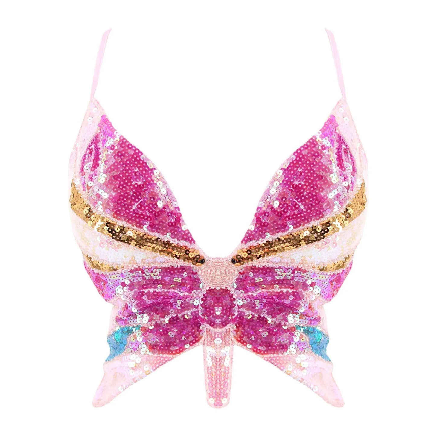 Sparkly Sequin Backless Bandage Crop Top – Sexy Sleeveless Dance & Carnival Vest for Women