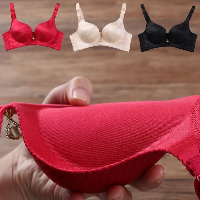 2024 New 8cm Thick Push Up Bra Wire-Free No Steel Ring Lingerie Seamless Adjustable Padded Bras for Women No Mark Comfort