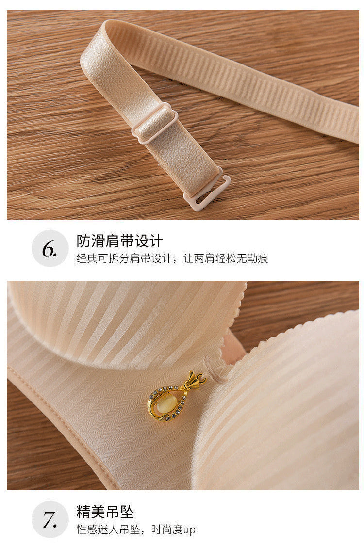 2024 New 8cm Thick Push Up Bra Wire-Free No Steel Ring Lingerie Seamless Adjustable Padded Bras for Women No Mark Comfort