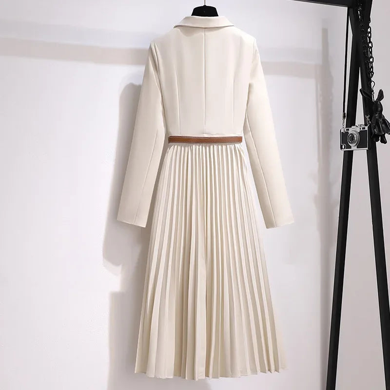 Elegant Slimming Long Sleeve Dress For Women 2024 Autumn New Style French Suit Style Warm Soft System Clothing