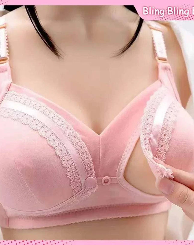 Originality Front Button Brassiere Type Solid Color Pregnancy Lactation Lingerie Skin Friendly Comfort Breathable Plus Size Bra