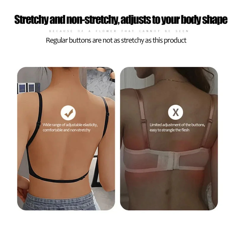 2024 Invisible Push Up Bra Backless Sexy Women Bras Low Cut Plunge Brassiere Open Back Wedding Underwear Seamless Lingerie