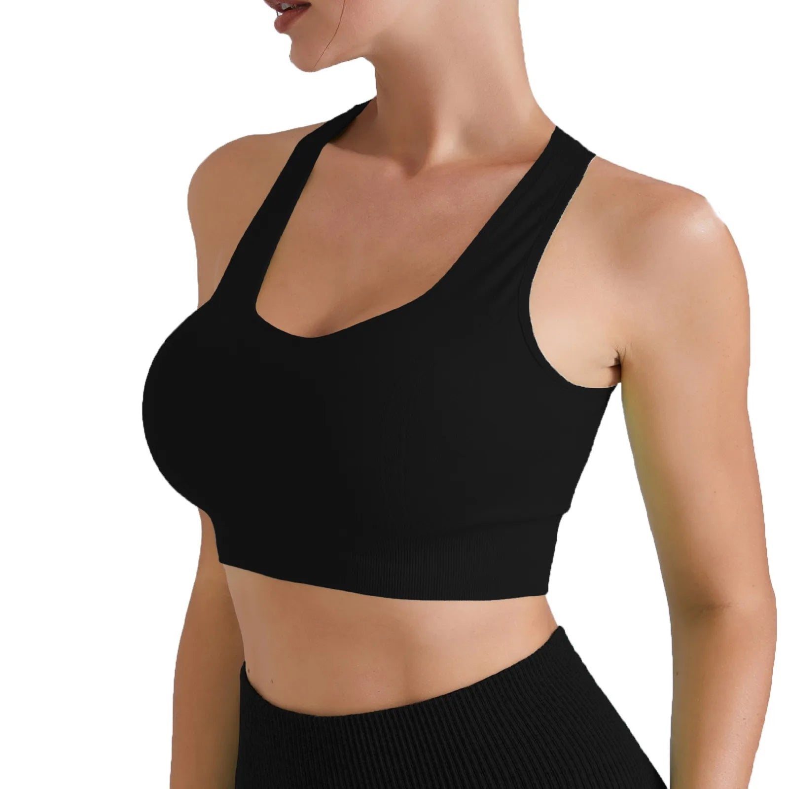 Women Sports Underwear Tight Gym Workout Crop Top Yoga Vest Shockproof With Chest Pad High Strength Fitness Clothing Sports Bra