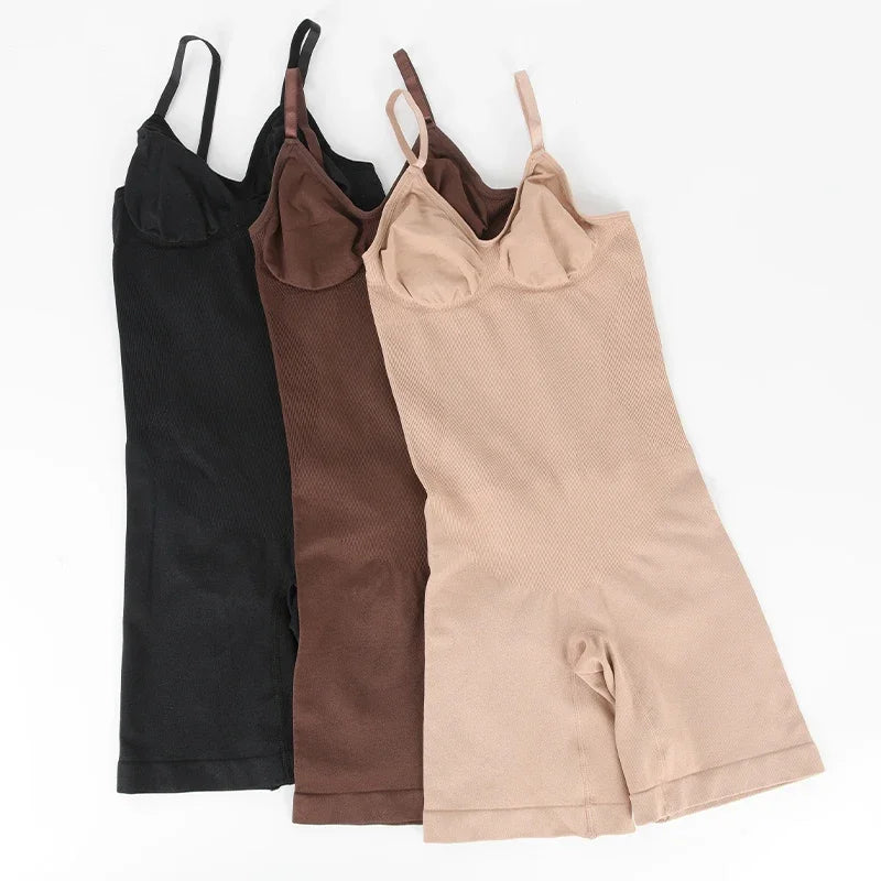 Seamless Tank Bodysuit Shapewear – Full-Body Slimming with Tummy Control, Anti-Chafing Shorts & Butt Lifter Waist Trainer