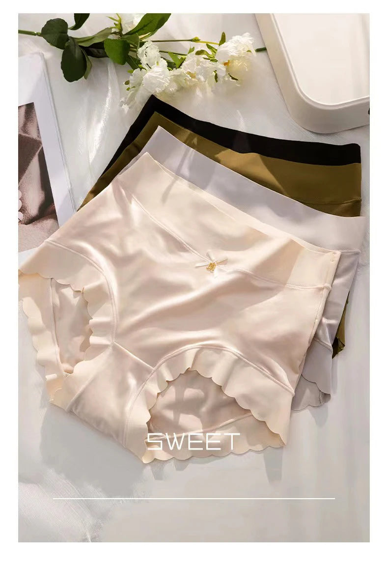 Ice silk Underwear Women's Briefs Soft Sexy High quality Comfortable Abdomen Panties smooth Lingerie