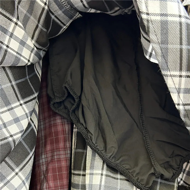 Y2K Women's Skirt Irregular Plaid Patchwork Large Size Summer Spice Girl Design A-line Skirt Trendy Pleated Streetwear Harajuku