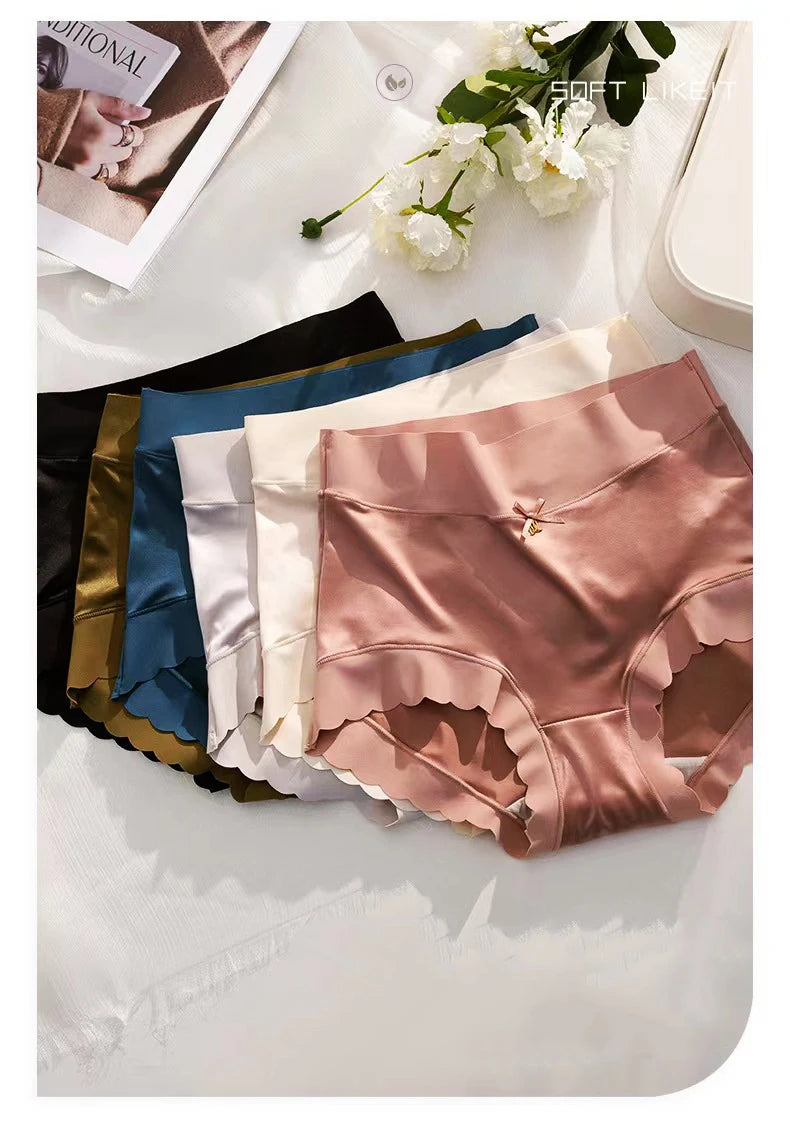 Ice silk Underwear Women's Briefs Soft Sexy High quality Comfortable Abdomen Panties smooth Lingerie