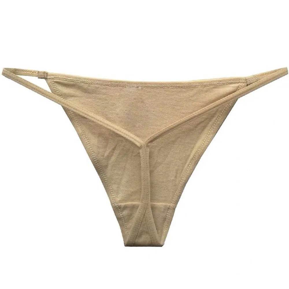 Sexy Low Rise Thin Strappy Bikini Thongs V Strings Cotton Panties Underwear