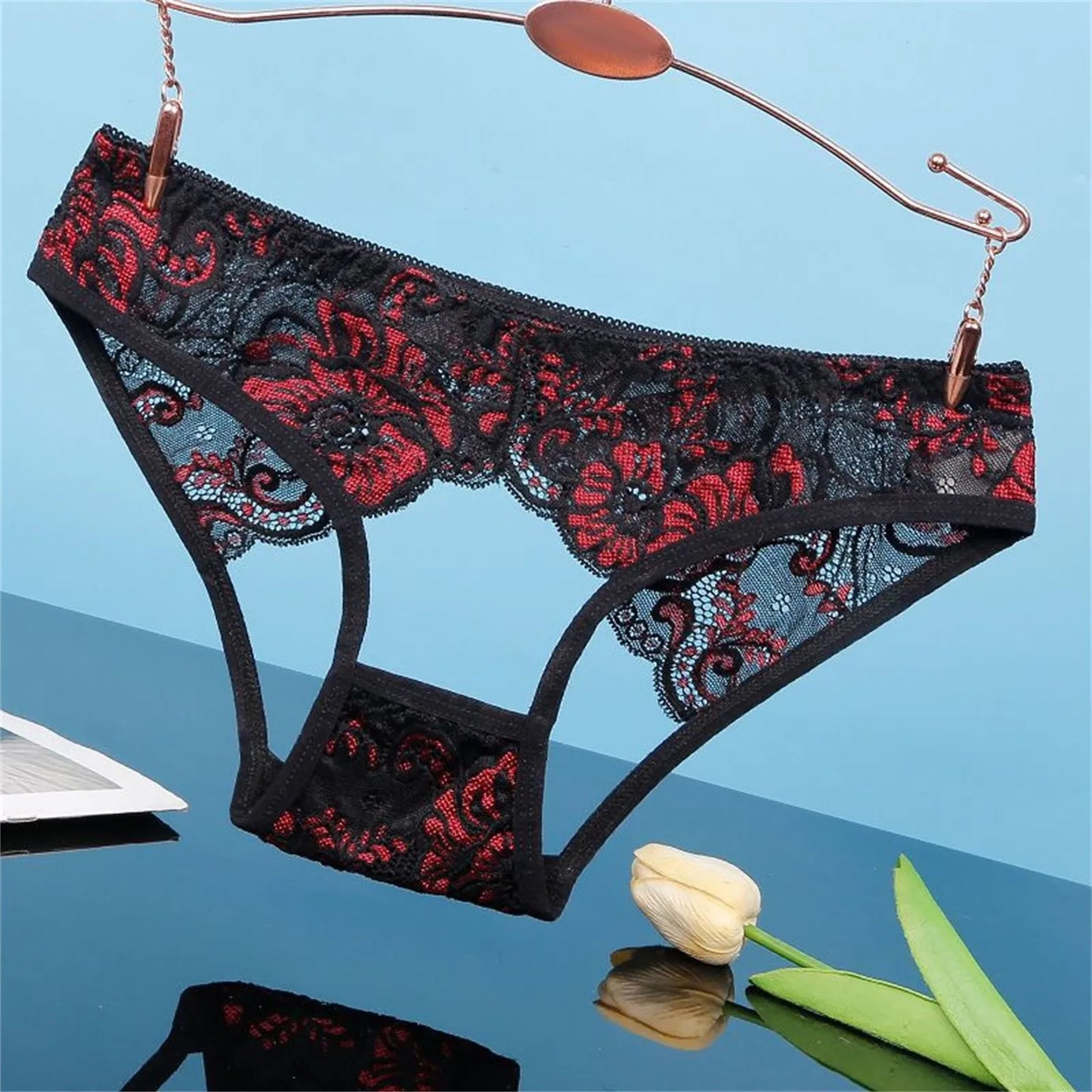 Sexy Hollow Out Underwear For Women Lace Low Waist Hipster Female Floral Embroidered Panties Underpants Sheer Thin Briefs
