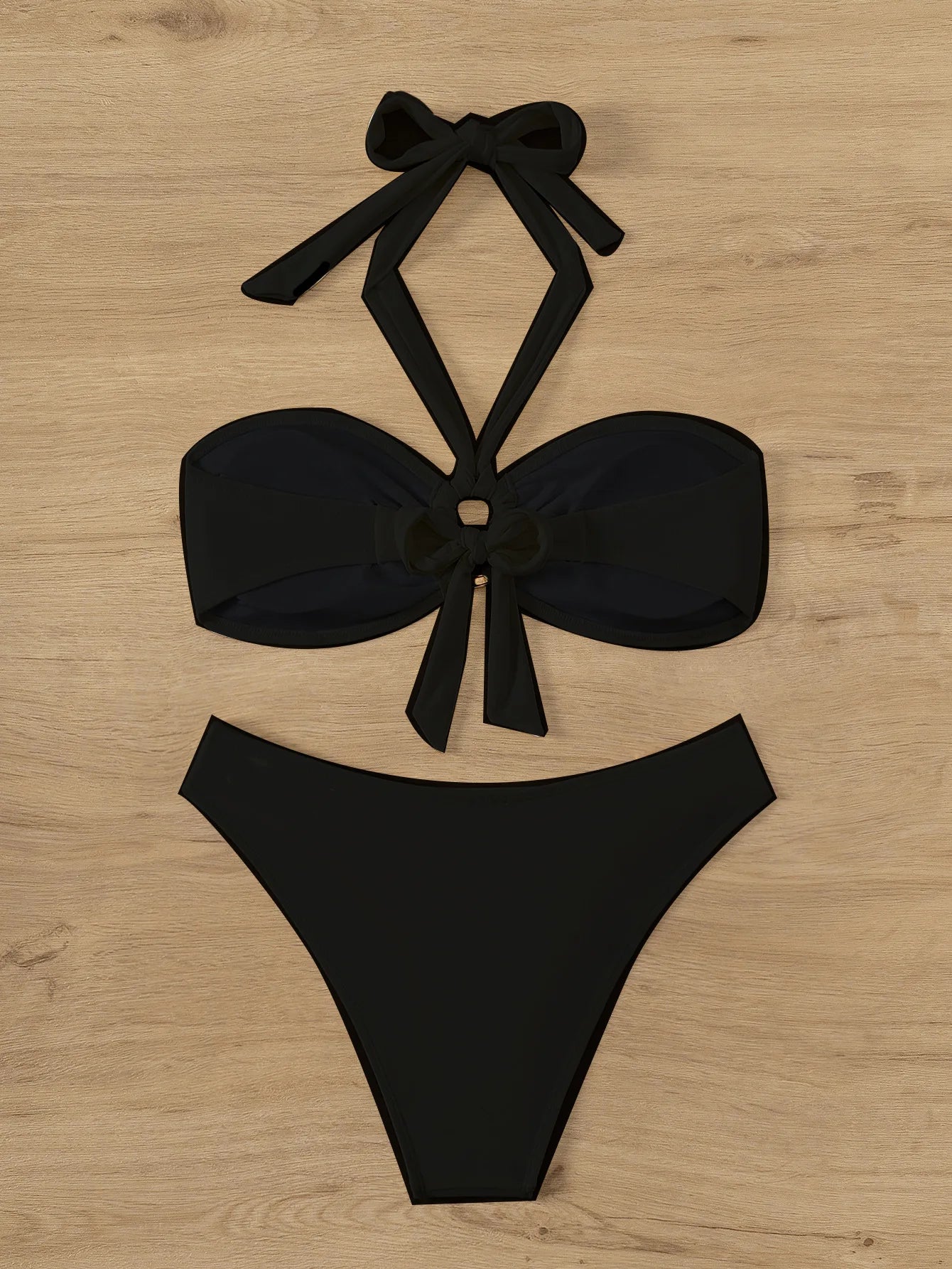 "2025 Sexy Bandeau Push-Up Bikini Set - Brazilian Thong Swimwear for Women"