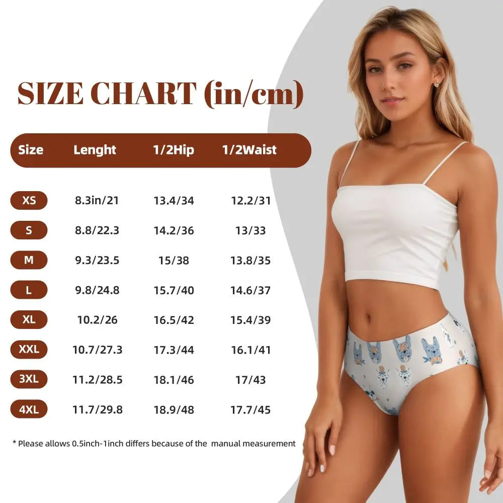Custom Womens French Bulldog Christmas Santa Claus Brief Panties Female Stretch Underwear Underpants