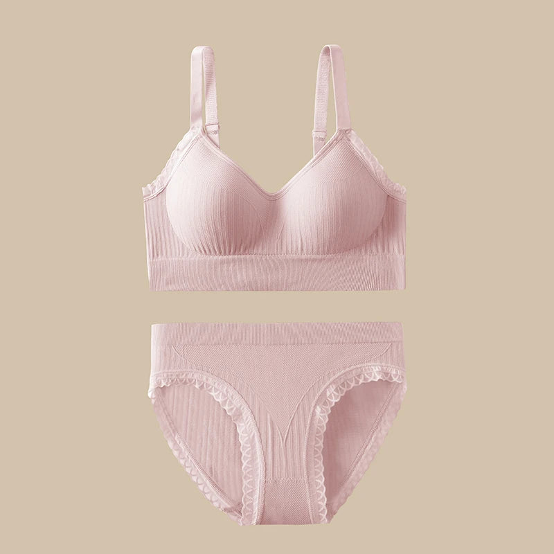Women’s 2-Piece Ribbed Stretch Bralette & Crop Tank Top Set – Sexy Basic Lingerie
