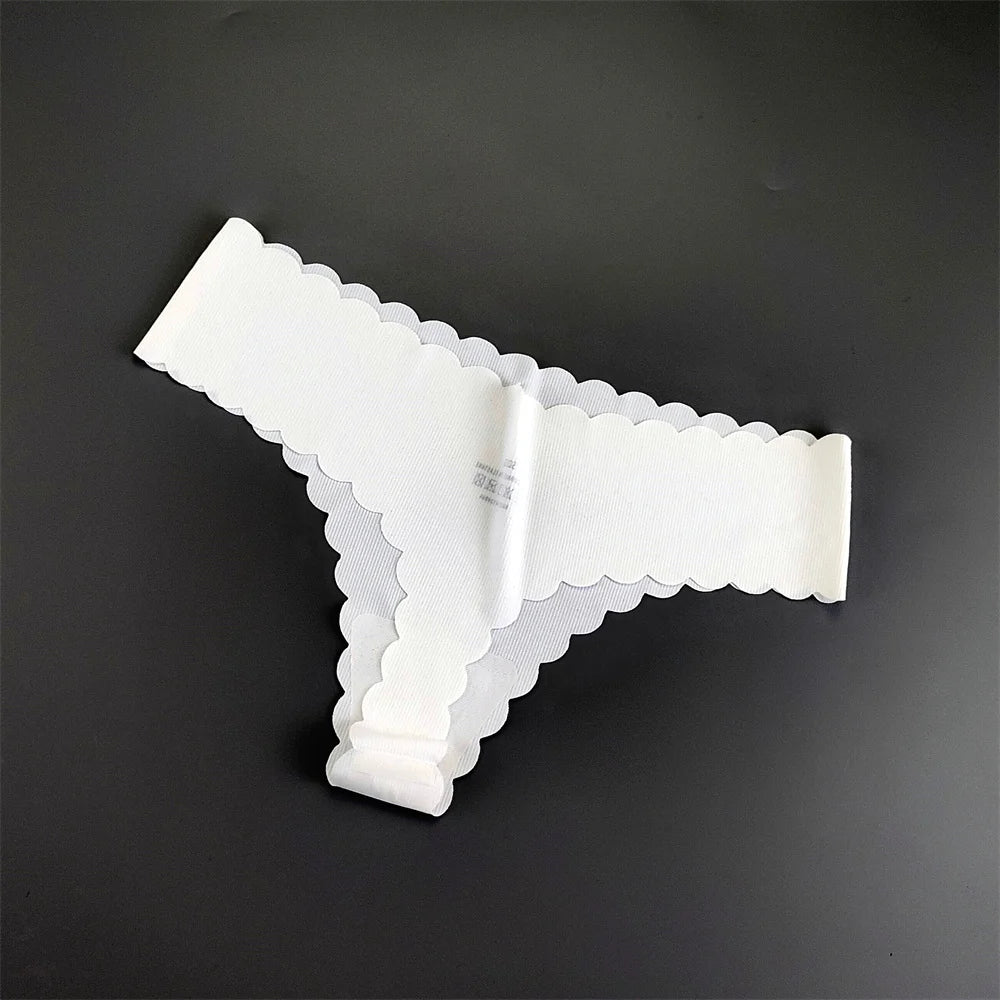 3 Pieces Seamless Thong Panties Pack Women Invisible Thread Ice Silk Sexy G-string Underwear Bikini Brief Plus Size