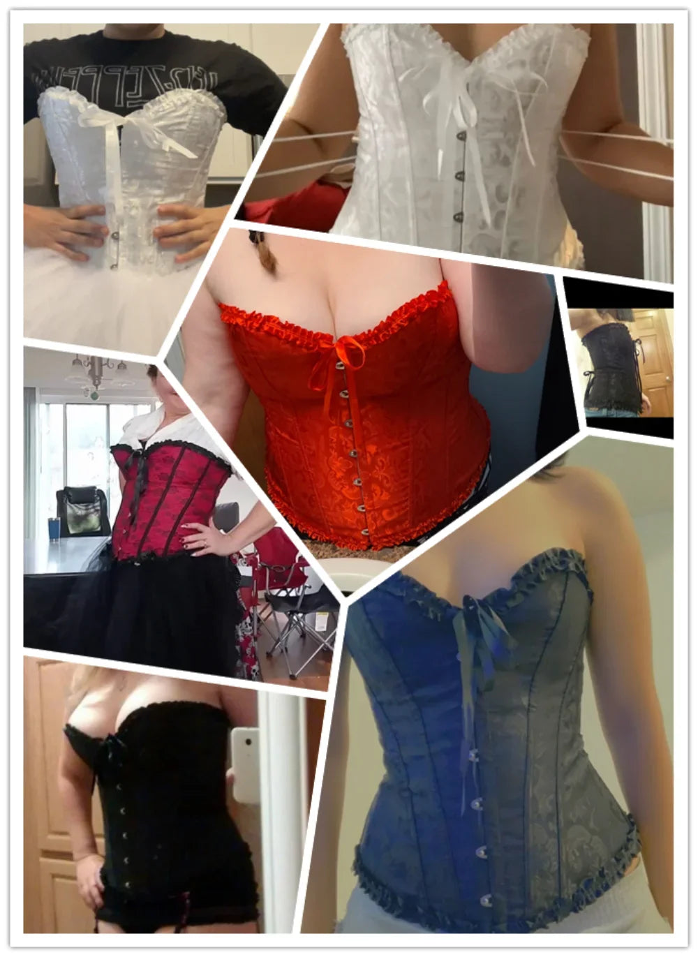 Sexy Slimming Corsets Waist Trainer Body Shaper Bustier Fajas Gothic Corset Lace Up Boned Corselete Shapewear Women Clothes