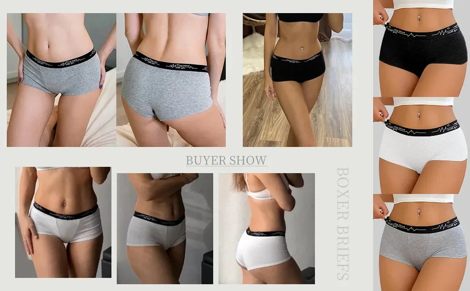 Ladies Solid color boxers Briefs Comfortable Female Underwear Sporty Style Casual Sexy Panties for Women S-XL