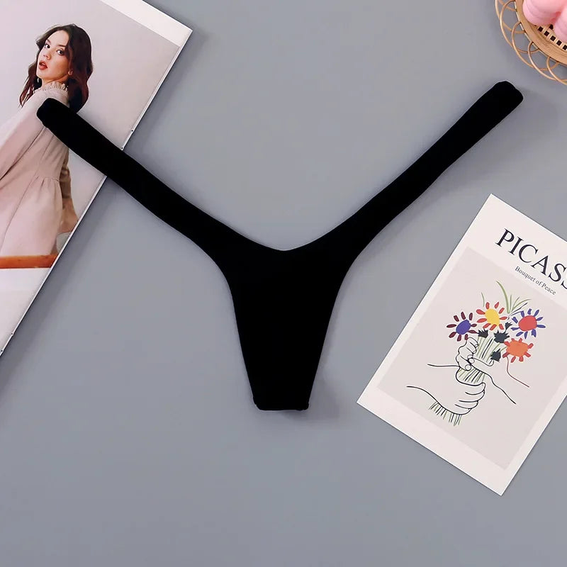 2/4pcs New Deep V Thong Women's Breathable  Line Sexy Hot Waist Mini Panties Bikini Bottom Thongs Female Panty Women Underwear