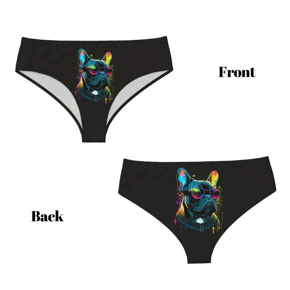 Custom Womens French Bulldog Christmas Santa Claus Brief Panties Female Stretch Underwear Underpants
