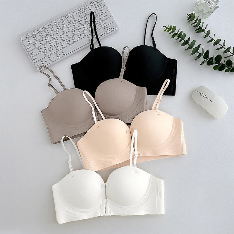 Front-Closure Wireless Cross-Back Posture Support Sports Bra – Breathable Comfort Underwear