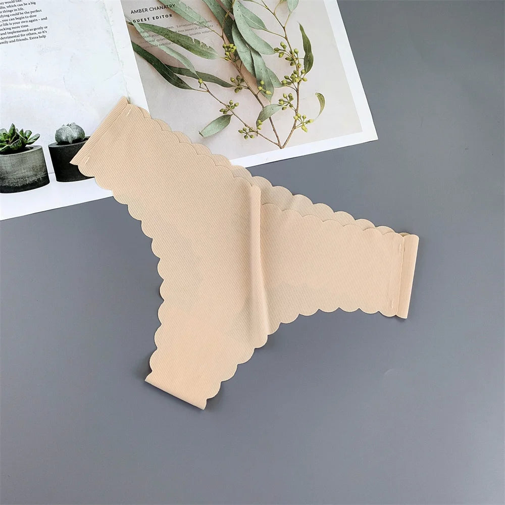 3 Pieces Seamless Thong Panties Pack Women Invisible Thread Ice Silk Sexy G-string Underwear Bikini Brief Plus Size