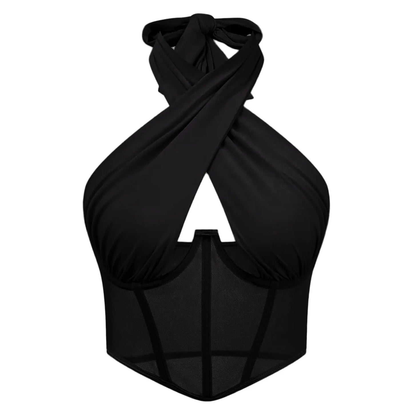 Sexy Cotton Stretch Tops For Women Cross Halter Sleeveless Blouses Fashion Sleeveless Hollow Out Top Irregular Neckline Tank Top