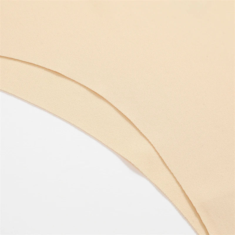 FINETOO 3Pcs Ultra-thin Seamless Silk Underwear Women's Panties Sexy Low-Waist Stretch Bikini Solid Color Briefs Lingerie XS-XXL