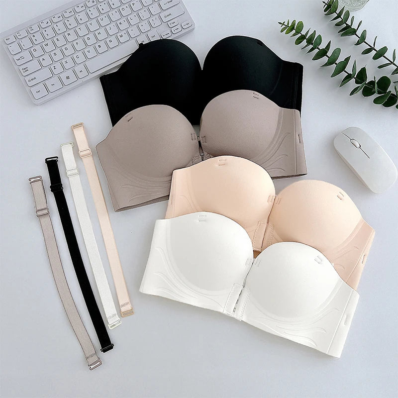 Front-Closure Wireless Cross-Back Posture Support Sports Bra – Breathable Comfort Underwear