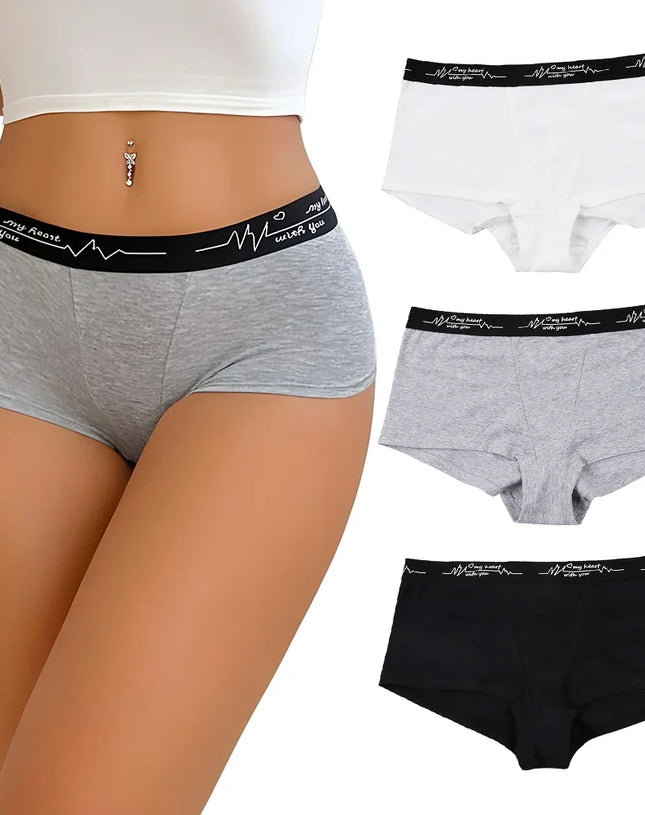 Ladies Solid color boxers Briefs Comfortable Female Underwear Sporty Style Casual Sexy Panties for Women S-XL