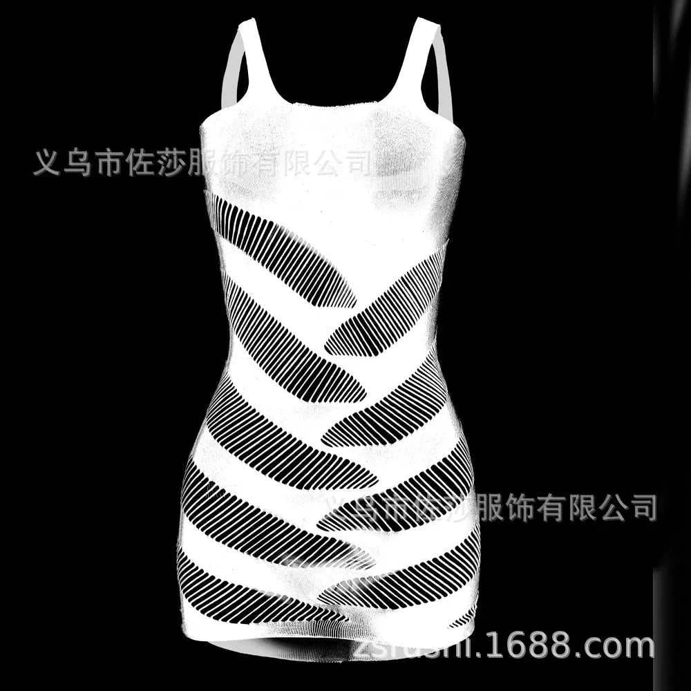 Sexy Womens Club Bodycon Dress Scoop Neck Wide Shoulder Strap Hollow Out Babydoll Mini Dresses Lingerie Nightdress Nightwear