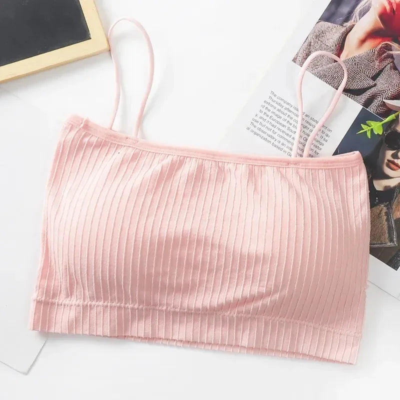 Women’s Cotton Seamless Tube Top Crop Bra – Comfort Sports & Sexy Loungewear