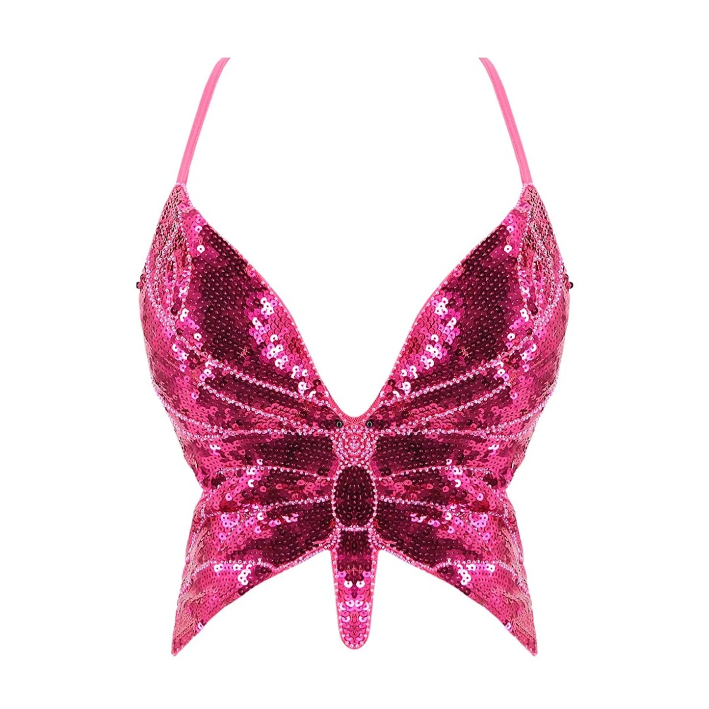 Sparkly Sequin Backless Bandage Crop Top – Sexy Sleeveless Dance & Carnival Vest for Women