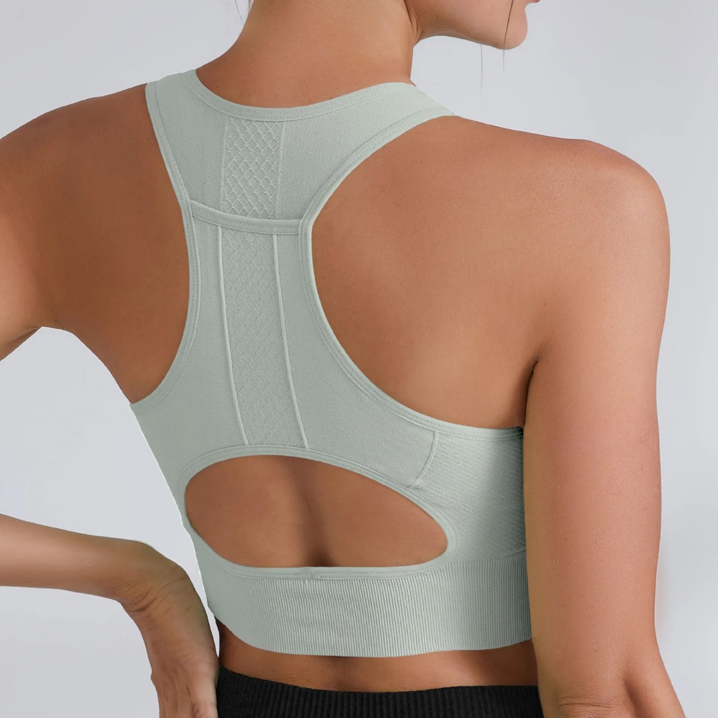 Women Sports Underwear Tight Gym Workout Crop Top Yoga Vest Shockproof With Chest Pad High Strength Fitness Clothing Sports Bra