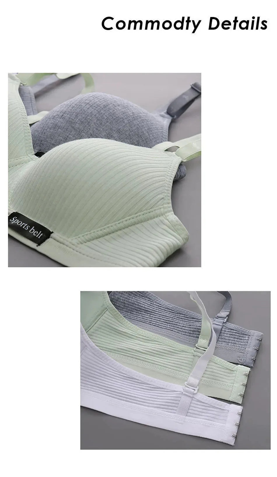 Cotton Women's AB Cup Bra Underwear Wireless Gathering Comfortable V-Bra Women's Upward Push Underwear