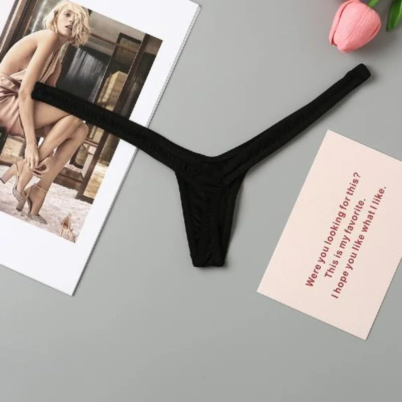 2/4pcs New Deep V Thong Women's Breathable  Line Sexy Hot Waist Mini Panties Bikini Bottom Thongs Female Panty Women Underwear