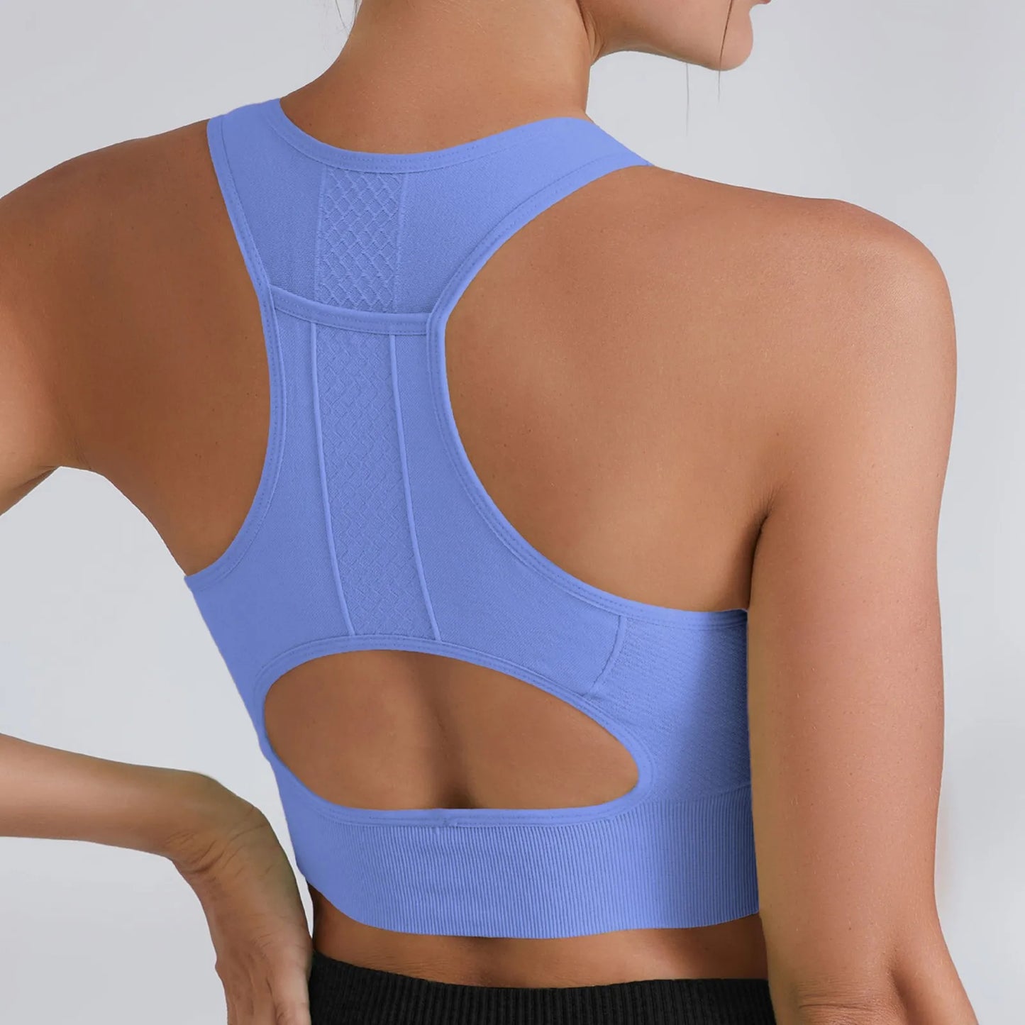 Women Sports Underwear Tight Gym Workout Crop Top Yoga Vest Shockproof With Chest Pad High Strength Fitness Clothing Sports Bra