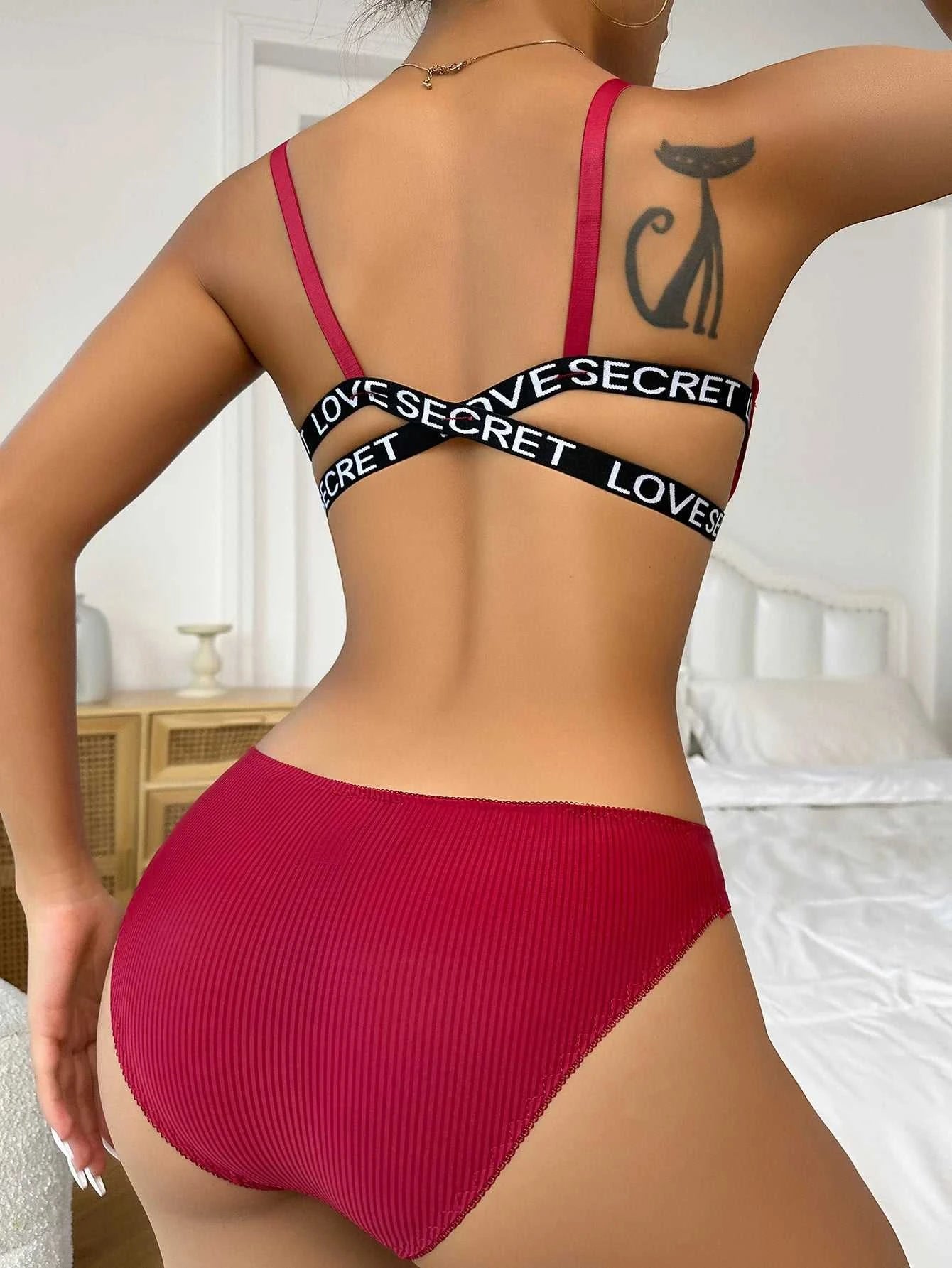 Front button beautiful back red bra women's lingerie set sexy bralettenew in women's underwear J008