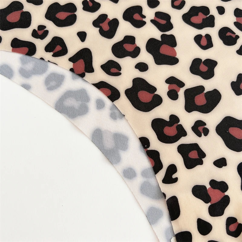 FINETOO Ultra Soft Seamless Graphic Print Thong Set – 4-Pack Stretch Leopard G-Strings for Women