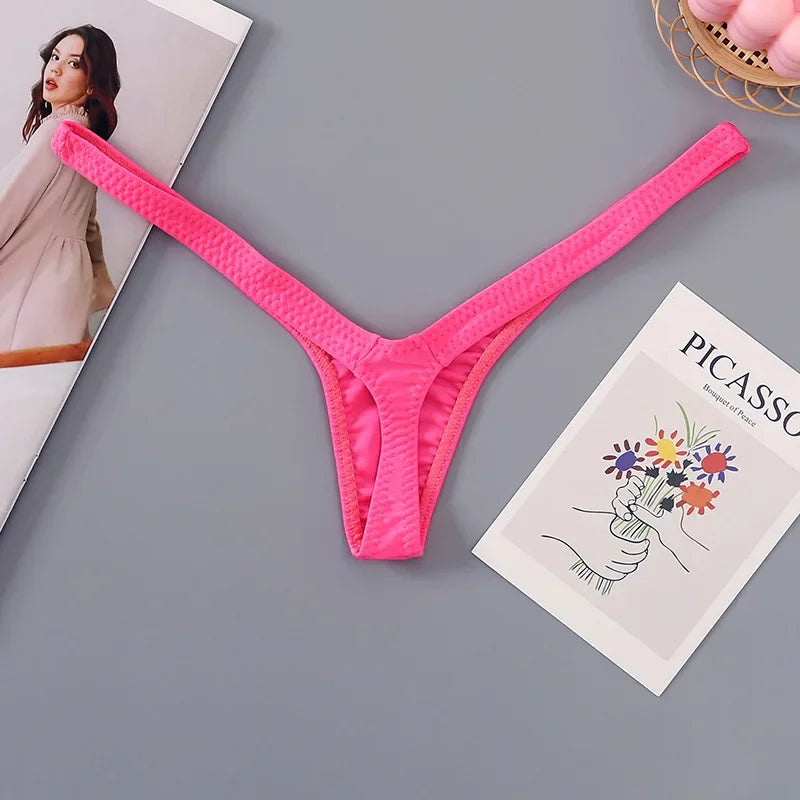 2/4pcs New Deep V Thong Women's Breathable  Line Sexy Hot Waist Mini Panties Bikini Bottom Thongs Female Panty Women Underwear