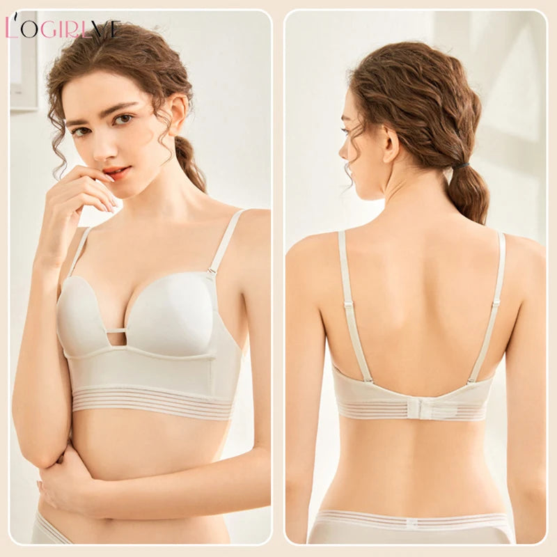 Logirlve Elegant Push-Up Lace Bra & Seamless Panty Set – Premium Sexy Women’s Lingerie