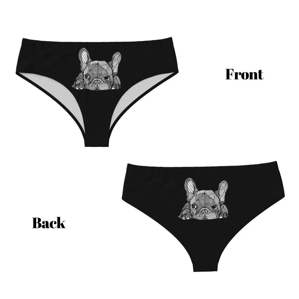 Custom Womens French Bulldog Christmas Santa Claus Brief Panties Female Stretch Underwear Underpants