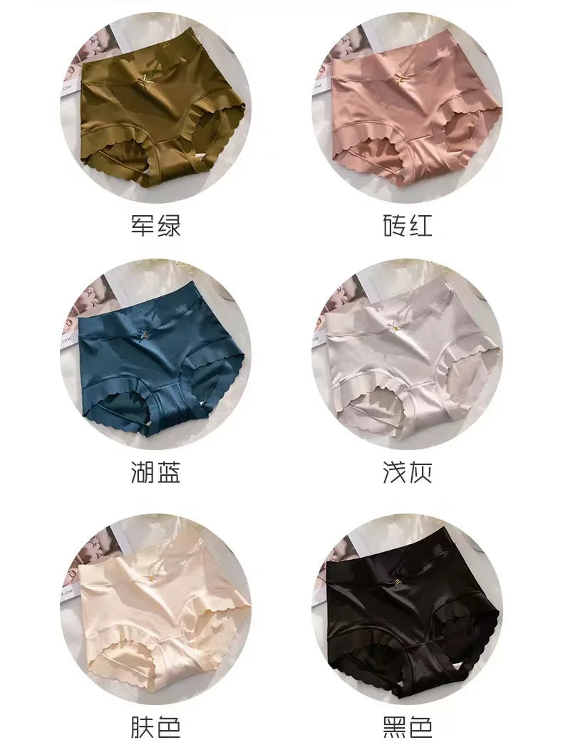Ice silk Underwear Women's Briefs Soft Sexy High quality Comfortable Abdomen Panties smooth Lingerie