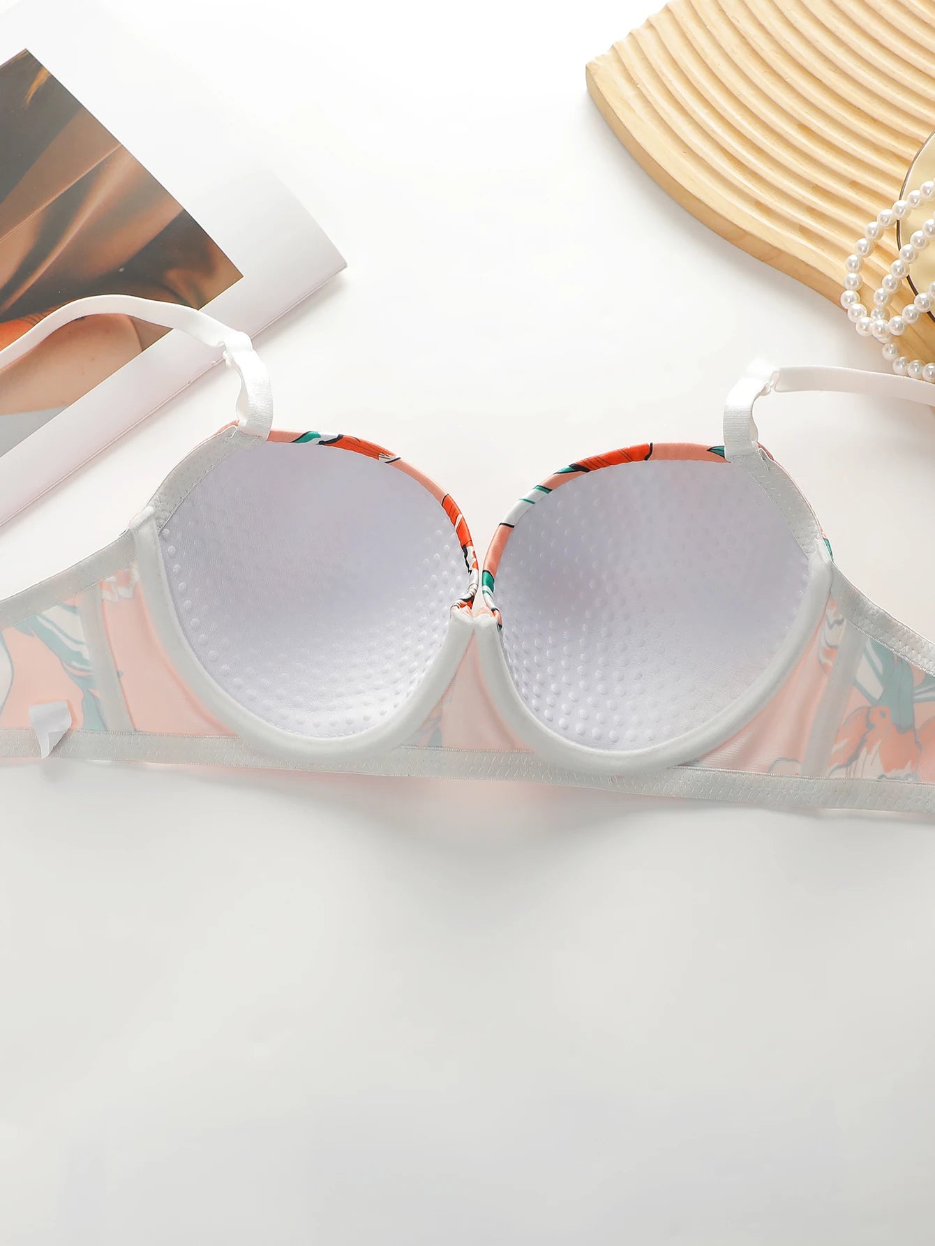 High-Quality Multi-Color Printed Push-Up Bra & Panty Set – Women’s Lingerie Beach Party Bikini