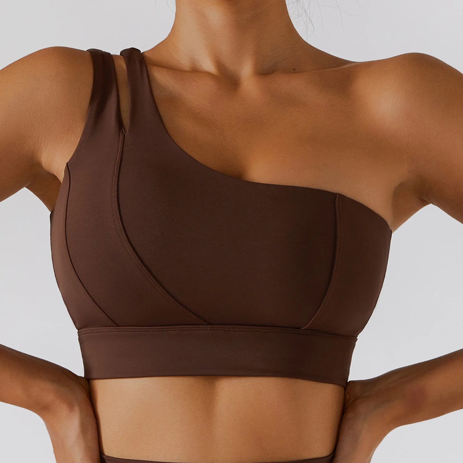 One-Shoulder Push-Up High-Impact Sports Bra – Sexy Gym & Running Vest