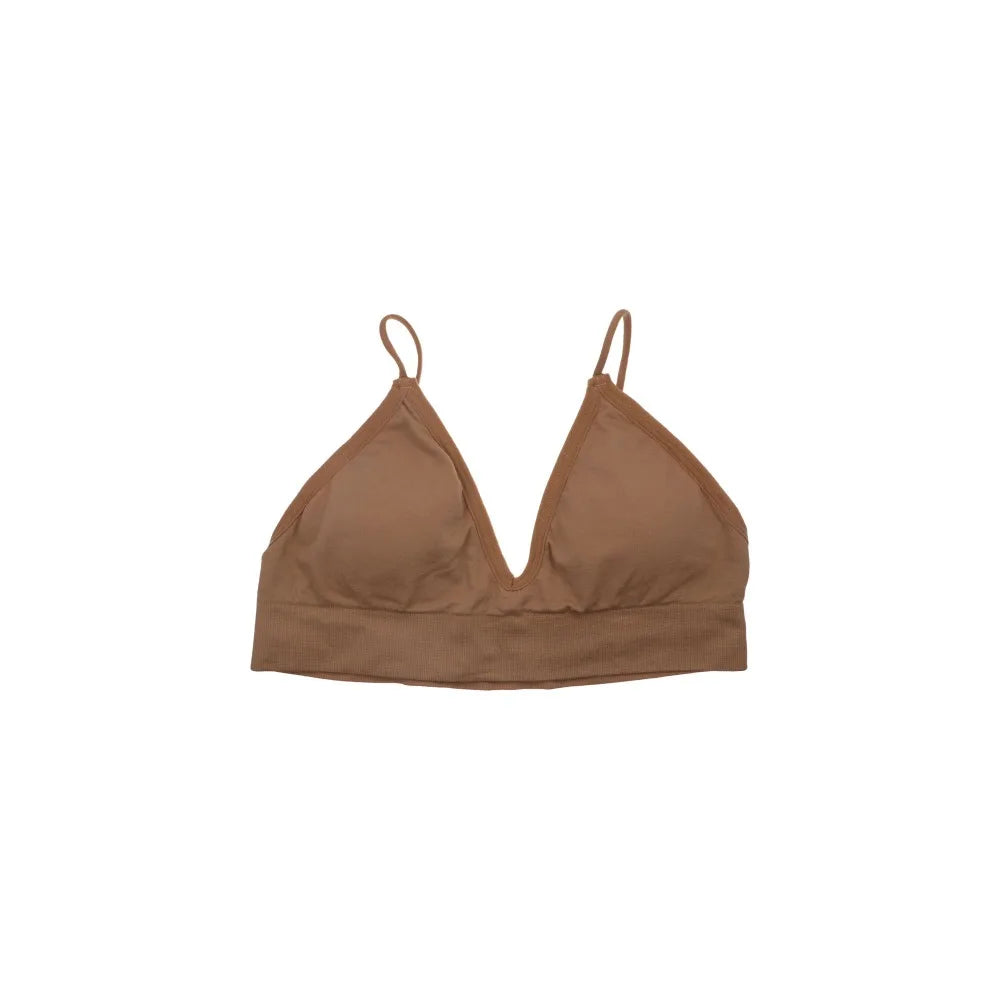 Thin Boneless Push Up Seamless Deep V  Bralettes Women Crop Top Fitness Yoga Top Sports Bra