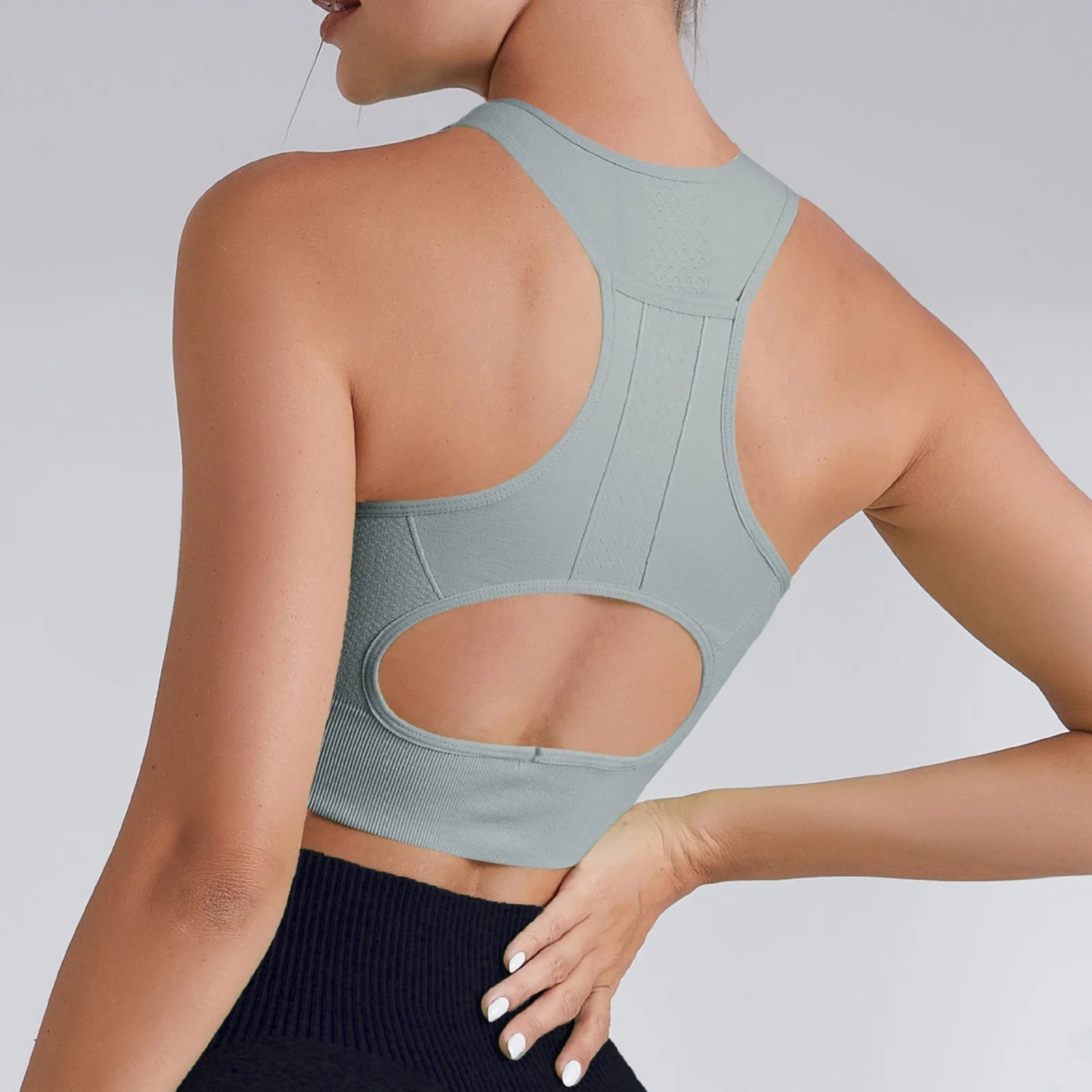 Women Sports Underwear Tight Gym Workout Crop Top Yoga Vest Shockproof With Chest Pad High Strength Fitness Clothing Sports Bra