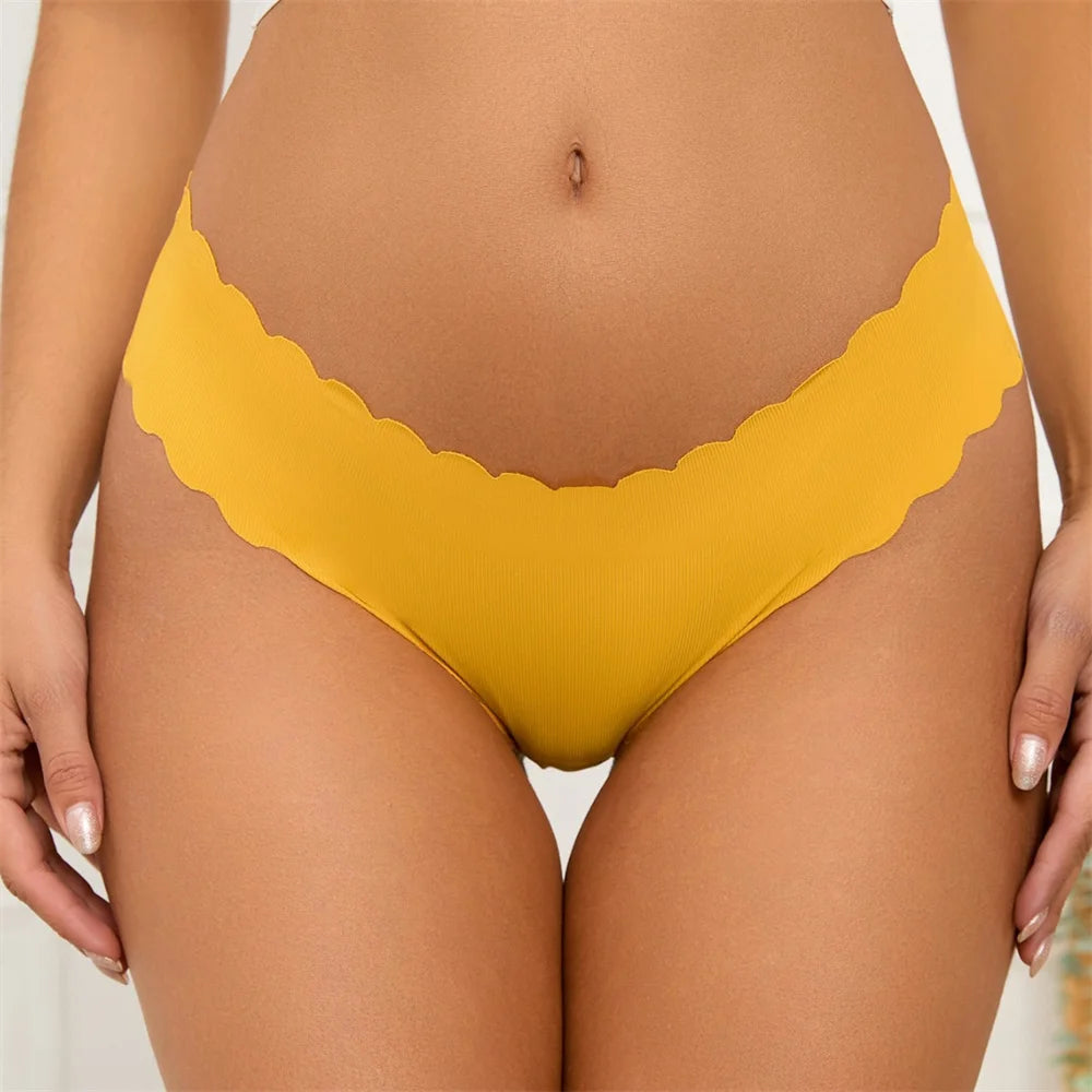3 Pieces Seamless Thong Panties Pack Women Invisible Thread Ice Silk Sexy G-string Underwear Bikini Brief Plus Size